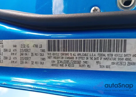 2018 Jeep Compass Trailhawk 4X4 z USA, uszkodzony, nr VIN 3C4NJDDB5JT299382